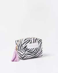 zebra white make up bag oliver bonas