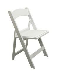 white resin chair w padded seat wood