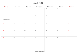 April 2021 april 2021 holidays. April 2021 Calendar Templates