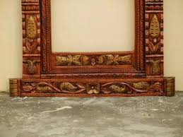 Golden Brown Carving Wooden Jharokha