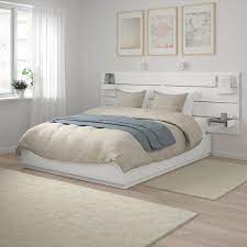 La tête de lit en bois ou en tissu vous en fait voir de toutes les couleurs ! Nordli Cadre De Lit Rangement Tete De Lit Blanc 160x200 Cm Ikea