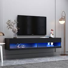 70 led floating tv cabinet wall