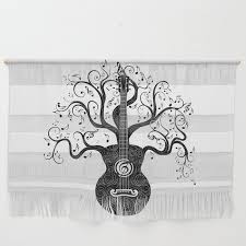 Guitar Silhouette With Tree Branches