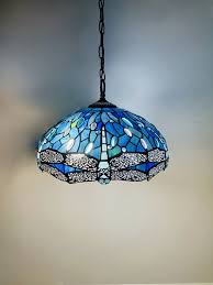 Sea Blue Dragonfly Tiffany Hanging Lamp