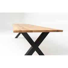 Dining Table X Legs In Solid Oak Wood