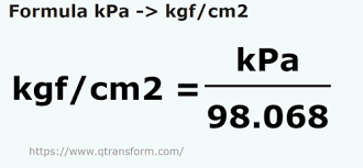 kilopascals to kilograms force per