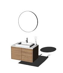 Brown Wooden Bathroom Vanity Sinks With