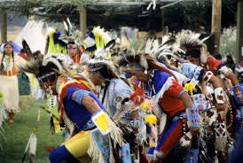 native american dance regalia in the powwow