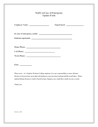 Free Employee Emergency Notification Update Form Templates At
