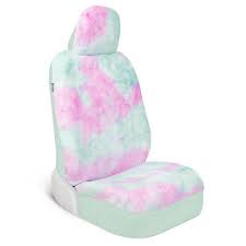 Pink Tie Dye Fur Car Seat Cover For