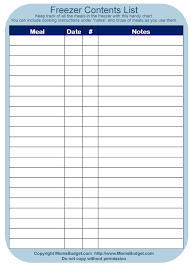 Freezer Inventory List Worksheet Printable Free Worksheet