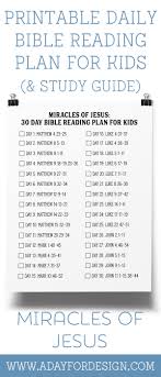 Miracles Of Jesus 30 Day Bible Reading Plan For Kids A Day
