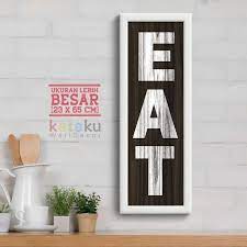 Eat Sign Rustic Wall Decor Dark Putih