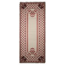 handwoven cream red needlepoint carpet