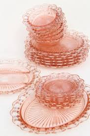 Vintage Pink Depression Glass Plates