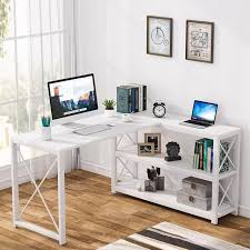 L Shaped Desk With Storage Shelves
