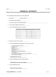 free financial affidavit form pdf word