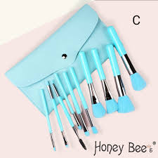 10 piece neon makeup brush set honey