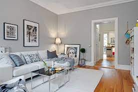 Living Room Gray Wall Color Design