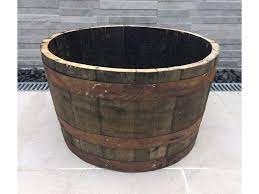 Half Oak Wooden Barrel Planter