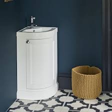 Vanities contribute to the functionality of a space and serve as a visual anchor in the design. Burlington Freestanding Corner Cloakroom Vanity Unit Drench