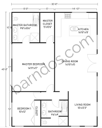 30x40 Barndominium Floor Plans
