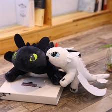 22 60cm Giant Movie Doll Night Fury Light Fury Plush Toy How To Train Your Dragon Toothless Dragon Stuffed Anime Doll For Kids Movies Tv Aliexpress