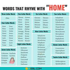 a helpful list of 381 words that rhyme