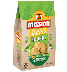 Multigrain tortilla chips snacks perspective: Rounds Tortilla Chips Mission Foods