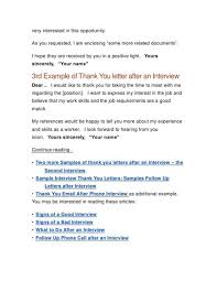 12 Thank You For The Interview Email Sample Proposal Resume