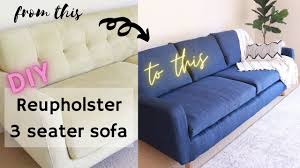 diy reupholster 3 seater sofa from