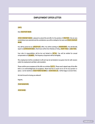 editable employment offer letter