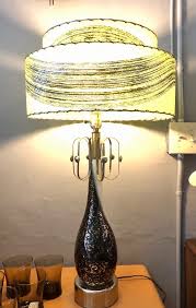 Atomic Table Lamp W Black Gold Glass