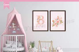 Custom Name Girl Baby Nursery Wall Art