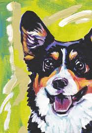 Pembroke Welsh Corgi Dog Portrait Art