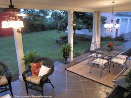 This flooring is maybe more popular for outdoor porch, but it makes an excellent flooring for a screened porch as well. Barbara S Painted Concrete Floor Screened In Back Porch