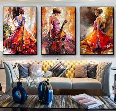 3 Matching Paintings On Canvas Set