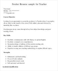 Resume Template For Teaching Job