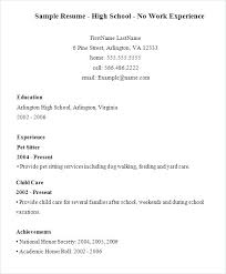 High School Student Resume Sample No Experience Dew Drops