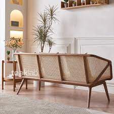 exclusive teak wood rattan sofa