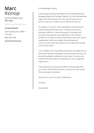 human resources manager cover letter