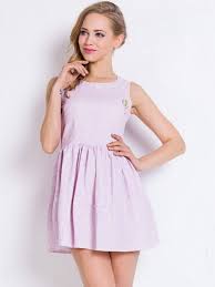 Light Purple Sleeveless Lace Skater Dress