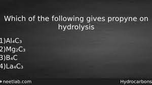 Which of the following gives propyne on hydrolysis - NEETLab