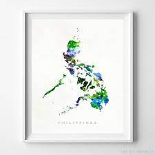 Philippines Watercolor Map Wall Art