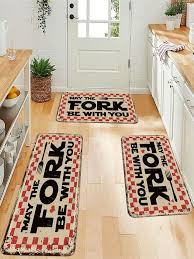 letter printed kitchen mat