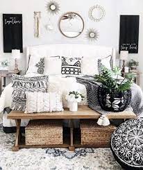 airy black and white boho bedroom ideas