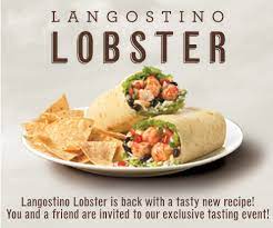 free langostino lobster burrito with