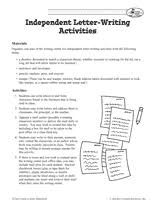 independent letter writing activities