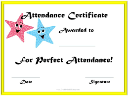Printable Perfect Attendance Awards Under Fontanacountryinn Com