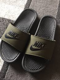 Nike mens sliders kawa slides shoes shower pool beach slide sandal flip flops. Nike Slides Size 8 Olive Color In Very Good Conditions Nike Slides Nike Slippers Jordan Shoes Girls